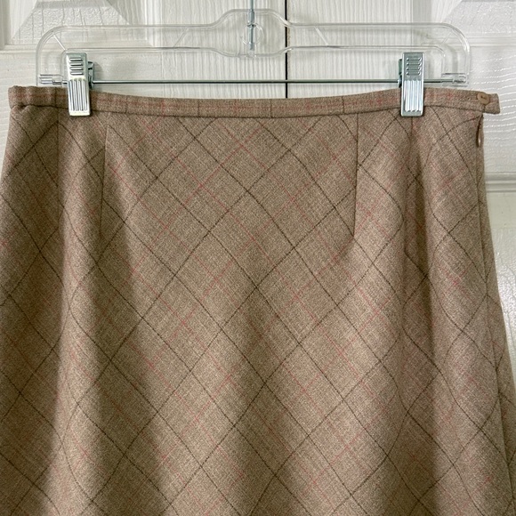 Vintage Pendleton Brown Plaid A-Line Skirt Sz 12 Made in USA - Picture 3 of 5